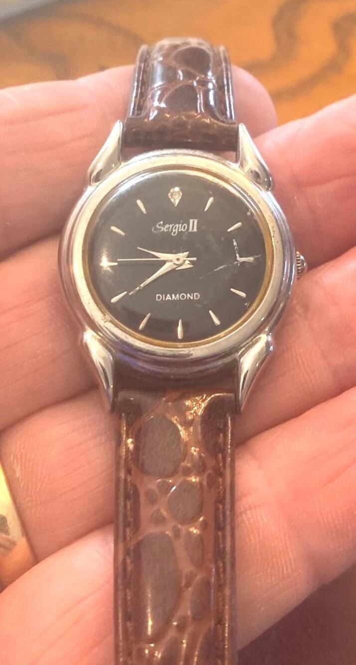 VTG Women's Sergio II Diamond watch, F-1AAB1, Silver Tone with Black Face